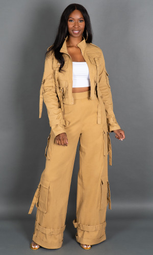 Street Chic Cargo Jacket - Sand