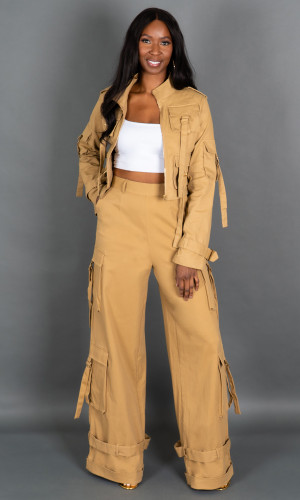 Street Chic Cargo Jacket - Sand