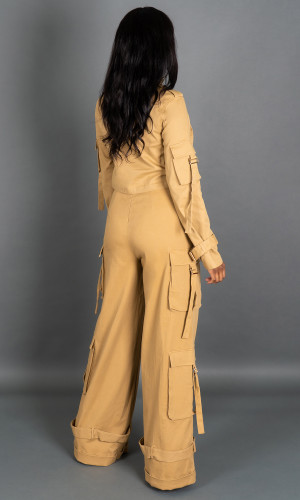 Street Chic Cargo Jacket - Sand