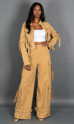 Street Chic Cargo Jacket - Sand