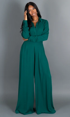 Scarlett Button Up Shirt - Hunter Green