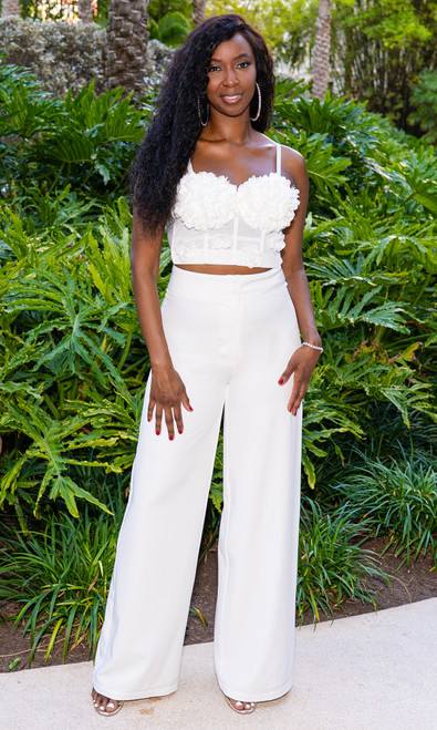 Double Button Pants - White