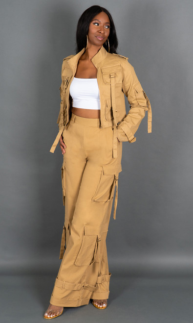 Street Chic Cargo Jacket - Sand