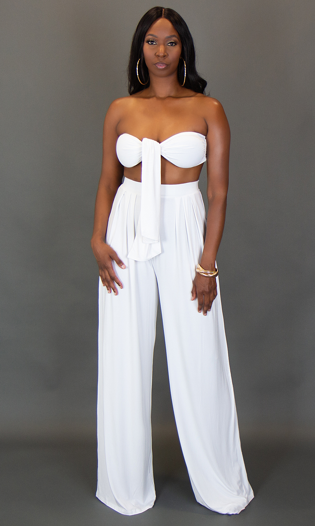 White Two-Piece Pant Set main image 0