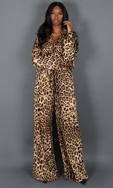 Leopard Print Pant Set for Tall Women | Prissy Duck