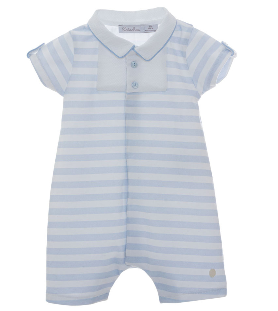 Patachou layered cotton romper - Blue