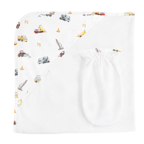Baby Club Chick Hooded Towel & Mitt - Trucks (TOW04047)