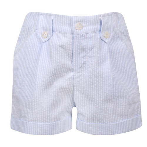 Patachou striped linen short set - Blue