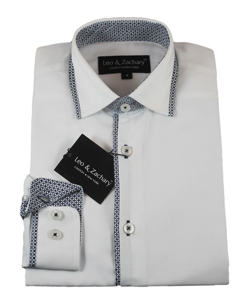 Leo & Zachary White Shirt 5647 - Le Petit Kids