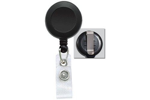 Black Badge Reel with Reinforced Vinyl Strap & Belt Clip - 100 Pack
