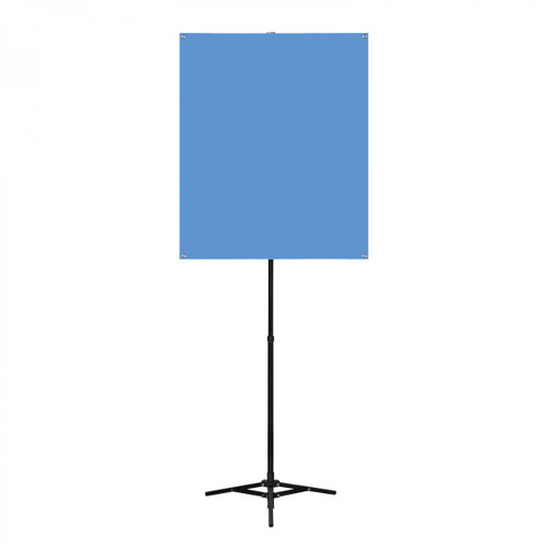 Portable Backdrop and Stand, White/Light Blue