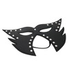 SEXCAPADES BLACK FAUX LEATHER FULL FACE STUDDED CAT MASK