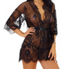 SI ROBE & G STRING  BLACK - L