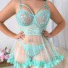 SI BABYDOLL & PANTY GREEN - 3X