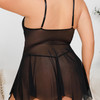 SI BABYDOLL AND G STRING BLACK - 2X