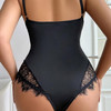 SI FLORAL LACE TEDDY BLACK - 3X