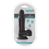 6IN SILICONE DILDO W/BALLS BROWN