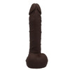 8IN SILICONE DILDO W/BALLS BROWN