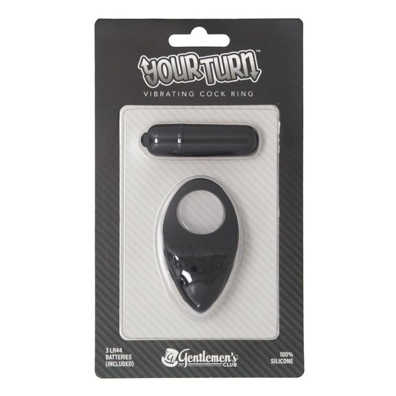 YOUR TURN VIBRATING COCK RING/FINGER VIBE - BLACK