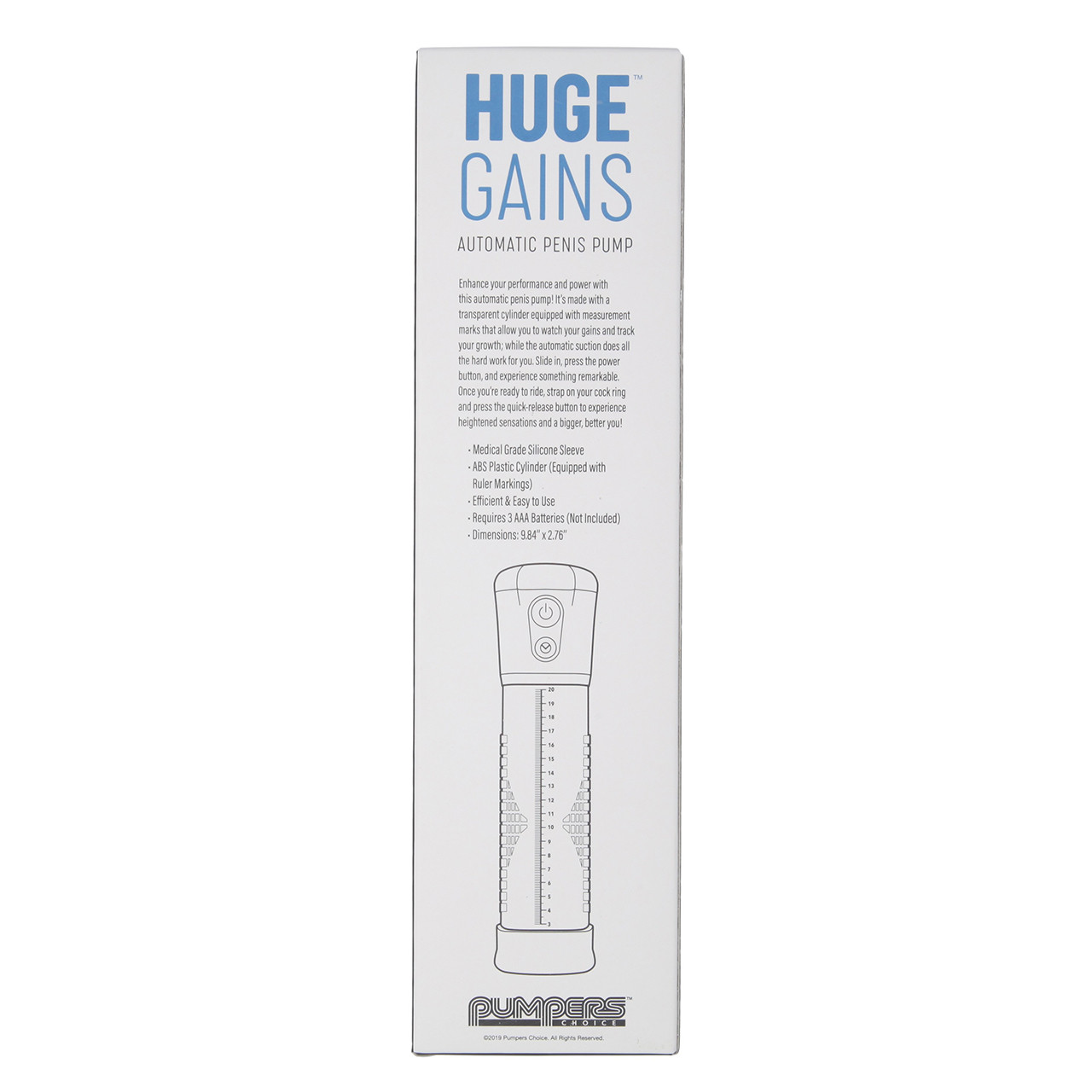 HUGE GAINS AUTOMATIC PENIS PUMP - BLUE