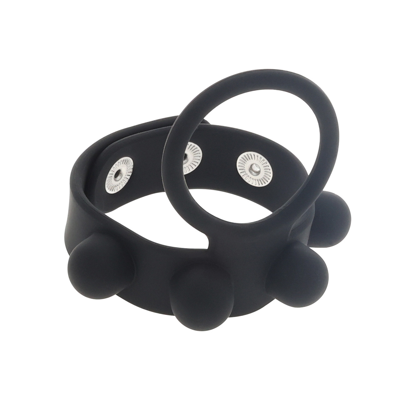 EFFECTIVE BEHAVIOR BLACK SILICONE C-RING W/ BALL STRETCHER RING