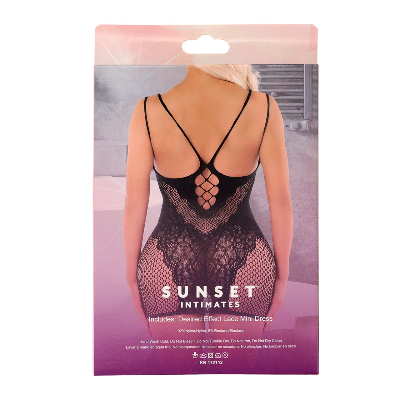 SI LACE MINI DRESS-OS-BLACK