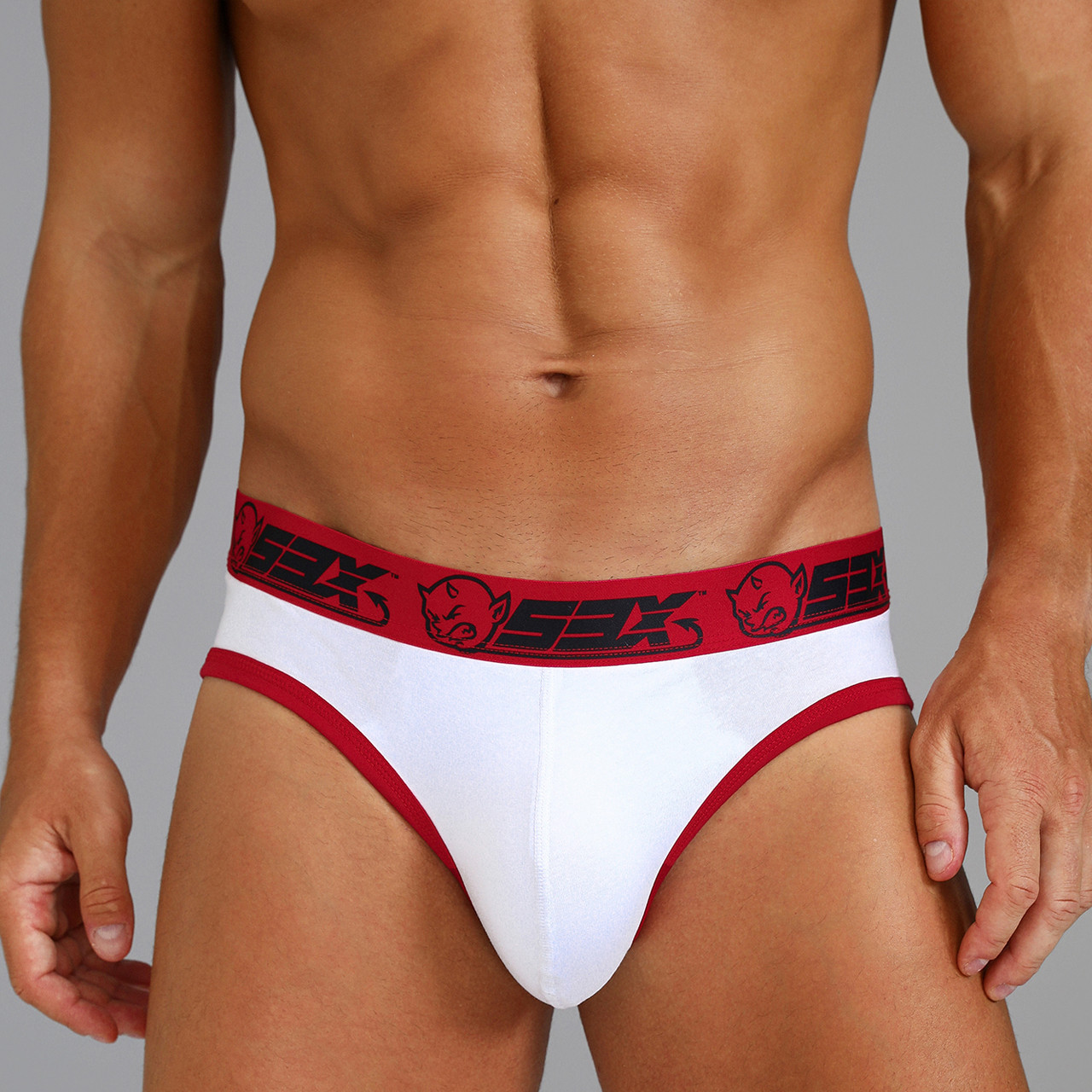 53X BRIEF WHITE/RED - XXL