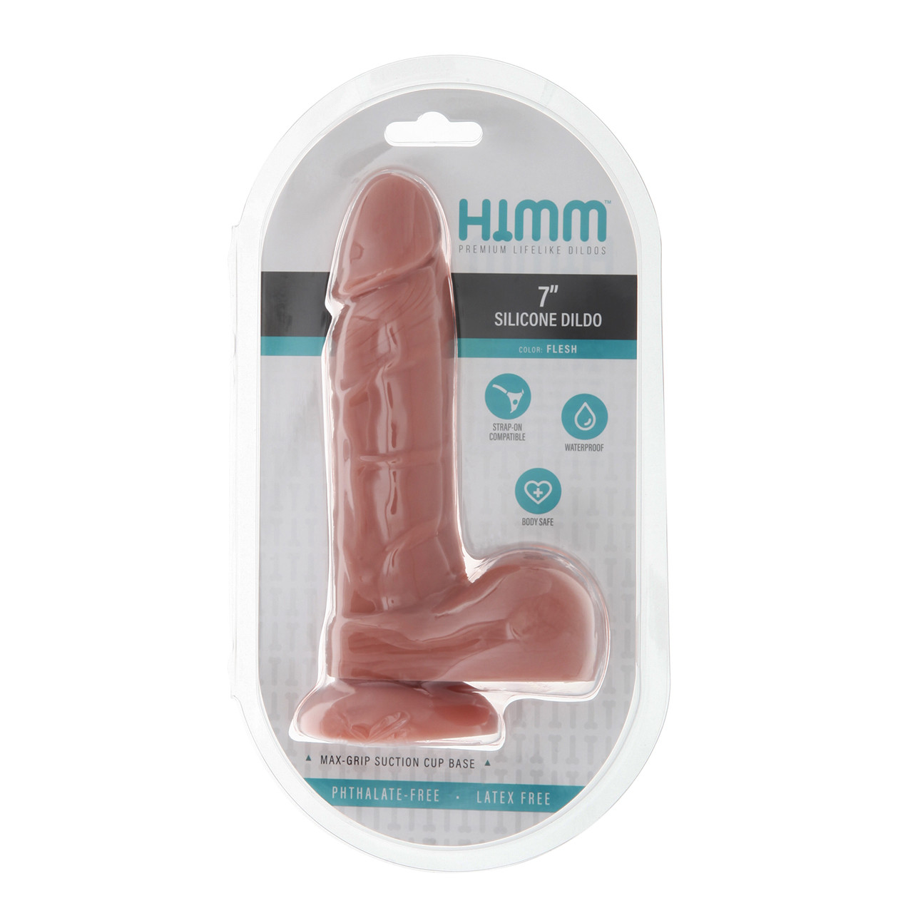 7IN SILICONE DILDO W/BALLS FLESH