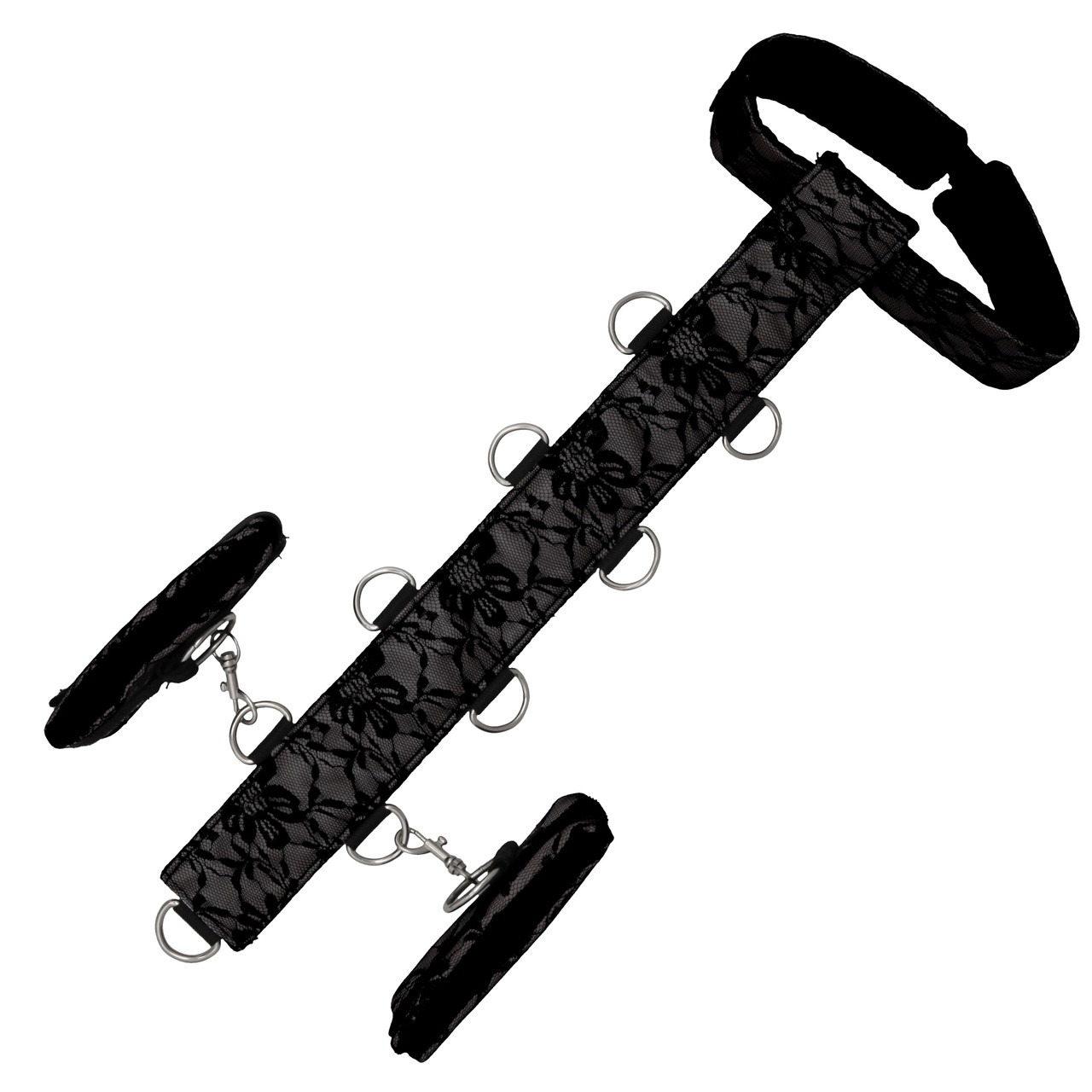 LACE SEDUCTIONS NECK AND WRIST RESTRAINT - BLACK