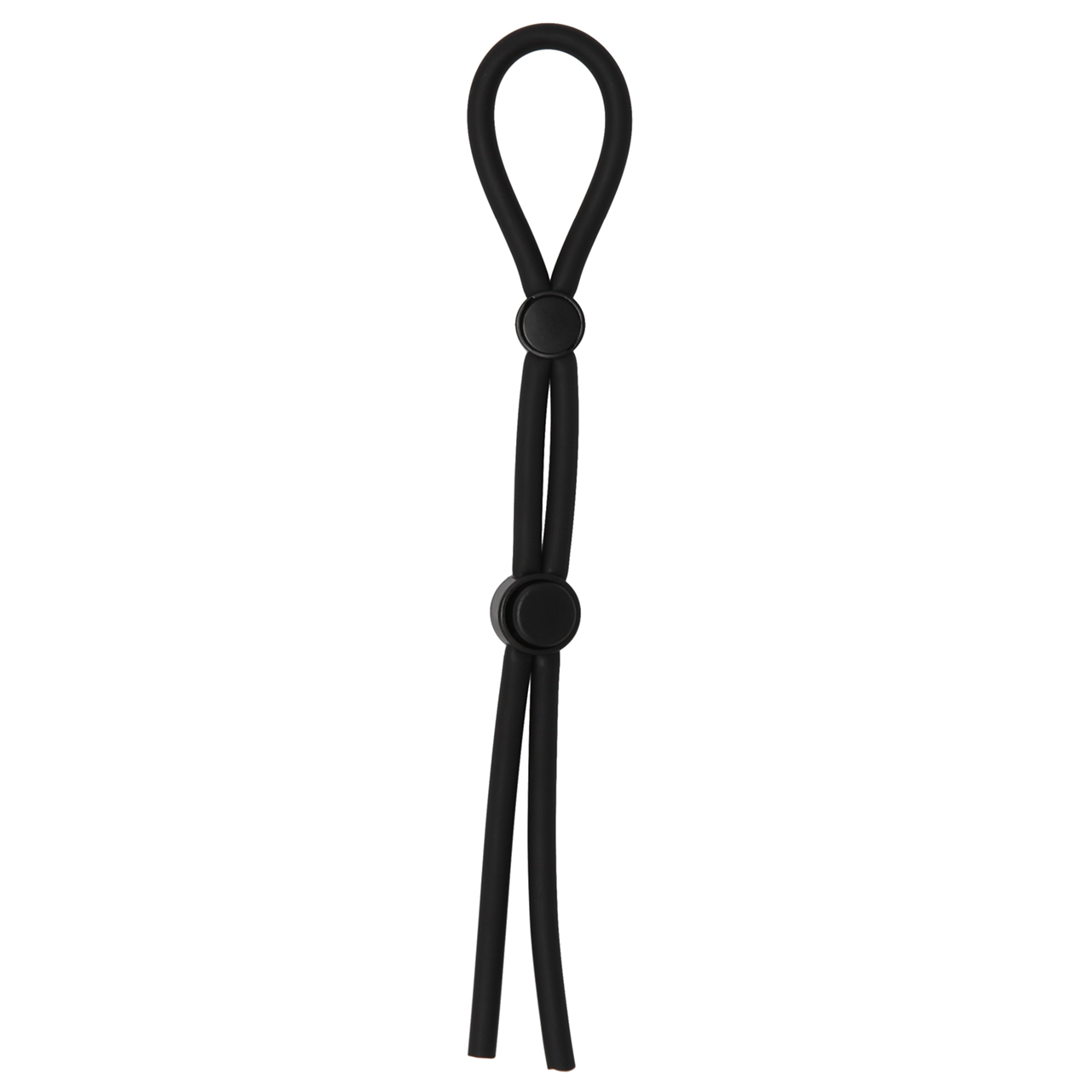 Lariat Double Lasso Cock Ring - 50cm Black Front View