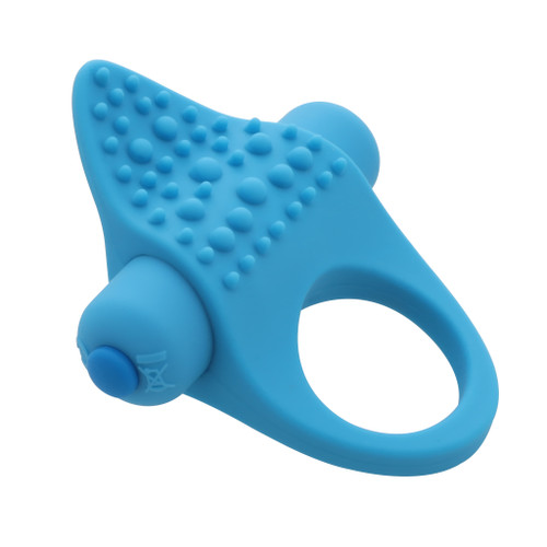 YOUR TURN VIBRATING COCK RING/FINGER VIBE - BLUE