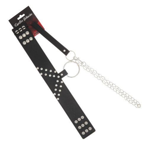 COLLAR BLACK PVC W/CIRCLE RIVIT V THROAT-LEASH