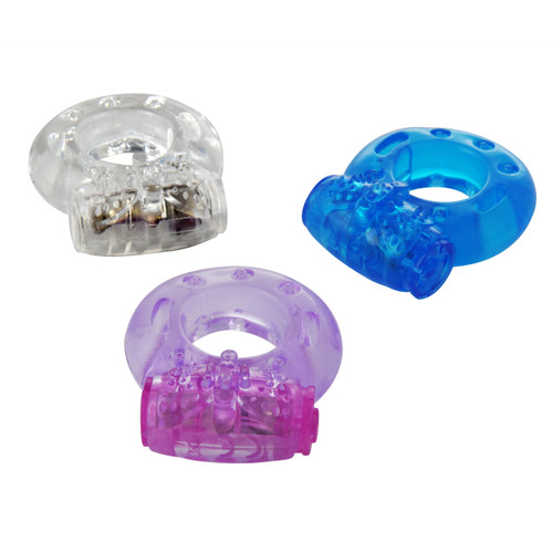 VIBRATING ROCK HARD COCK RING SET