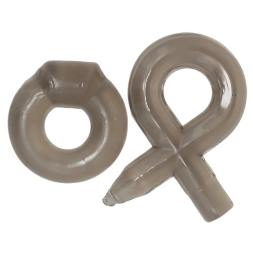 X'S AND O'S COCK RINGS - GREY