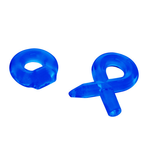 X'S AND O'S COCK RINGS - BLUE