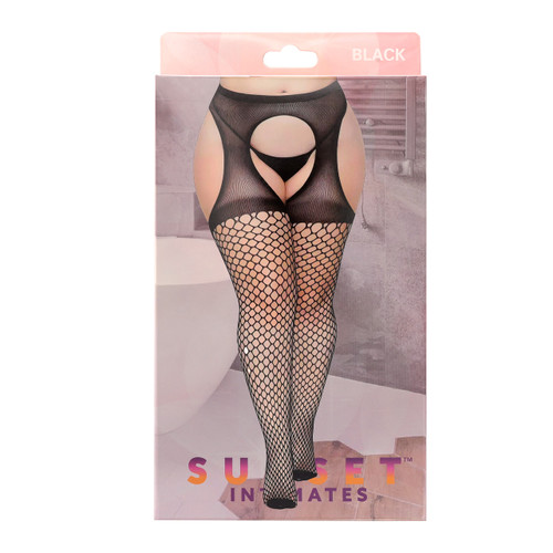 EXTRA SEXY SI GARTER BELT HOSIERY-OS-BLACK