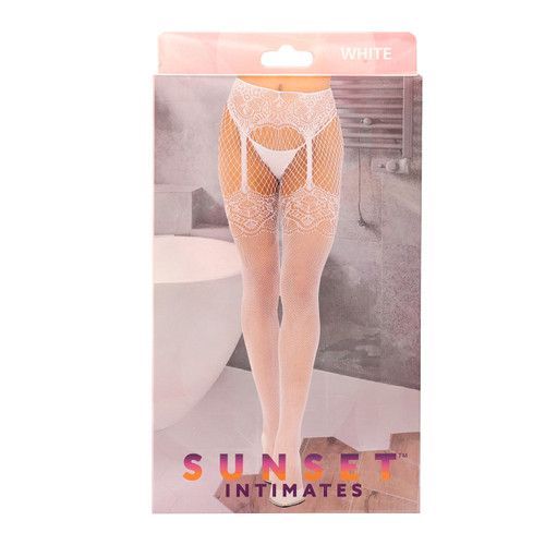 SI GARTER BELT HOSIERY-OS-WHITE