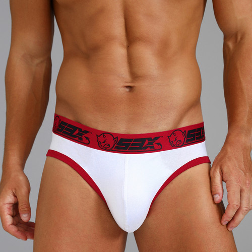 53X BRIEF WHITE/RED - L