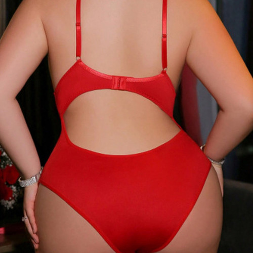 SI HEART AND LACE TEDDY RED - 1X