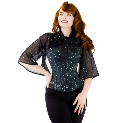 COTTON FS CORSET - BLACK/WHITE - 2XL