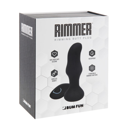 RIMMER ANAL PLUG BLACK RECHARGABLE W/REMOTE