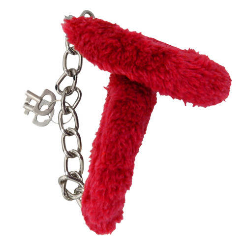 CONSENT AND COMPLY FURRY CUFFS - RED