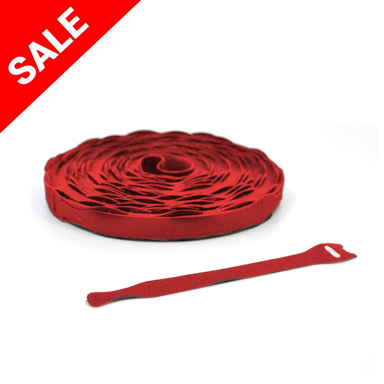 VELCRO® Brand QWIK Tie Die-Cut Straps - 3/4" x 8" Red Velcro Straps - Bundling Straps - Velcro Tie - Velcro Strap