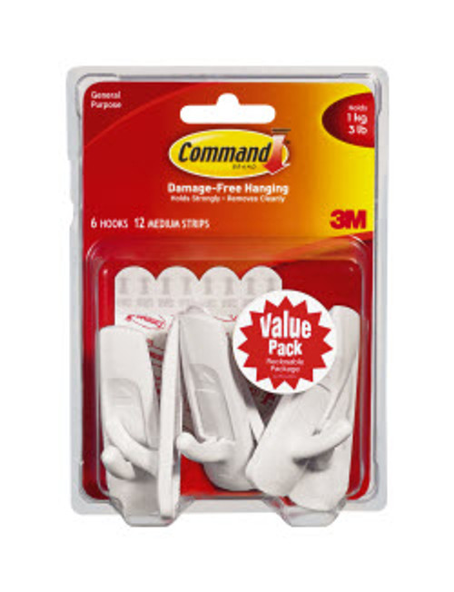 3M Command Mini Foam Adhesive Strips .5 in. L 12/pk (Pack of 6)