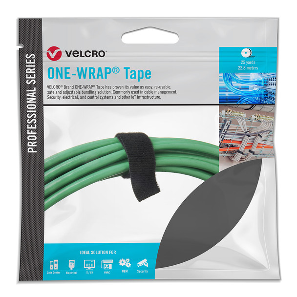 Velcro ONE-WRAP Self-Engaging Closure System, Black