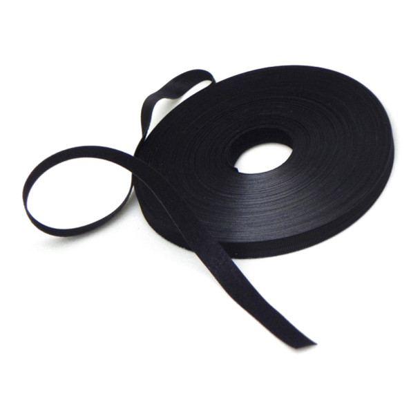 Velcro Qwik Tie Uncut Tape Roll, 1/2 x 25 Yards, Black