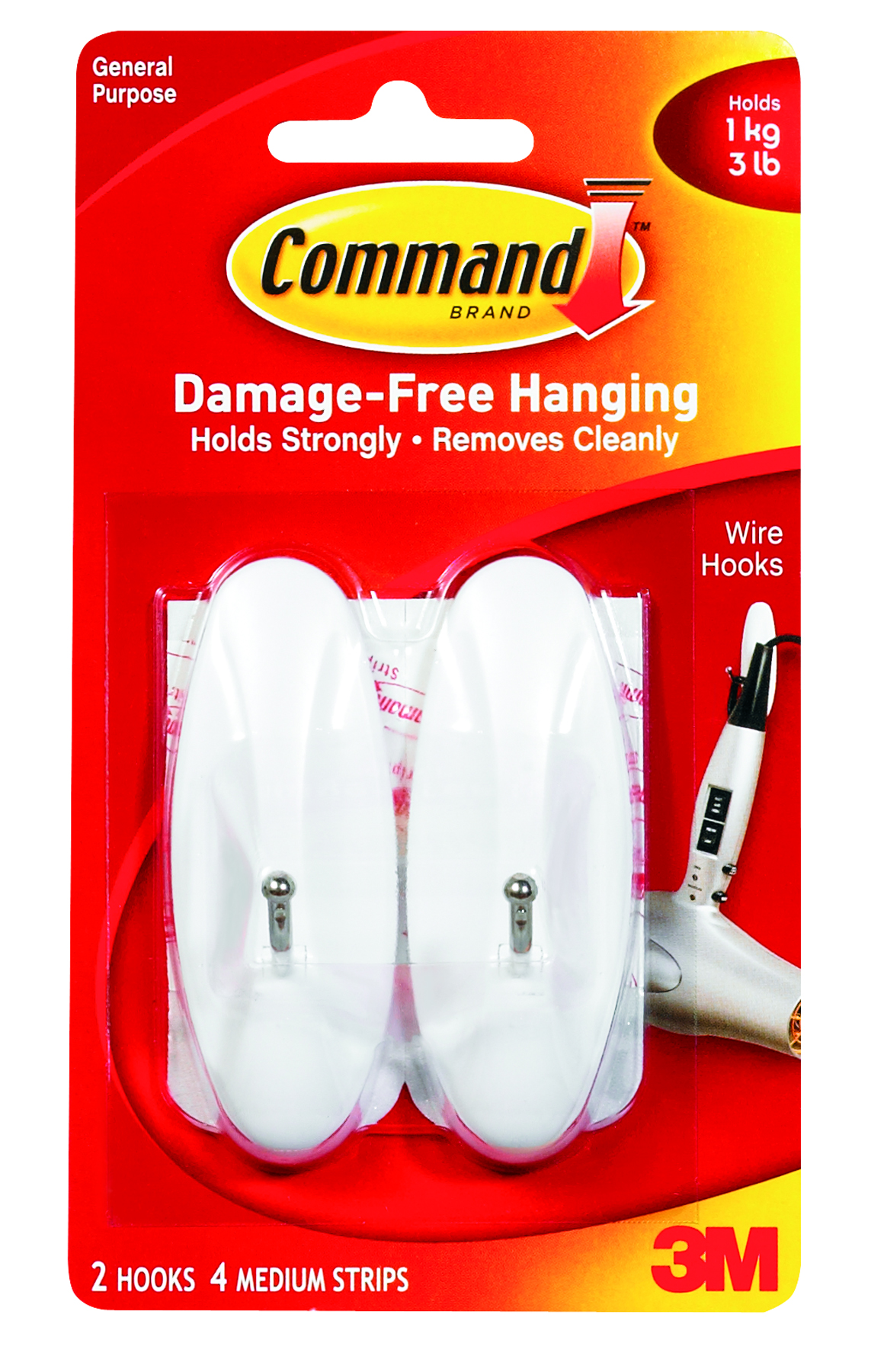 3M Command Clear Medium Wire Hooks