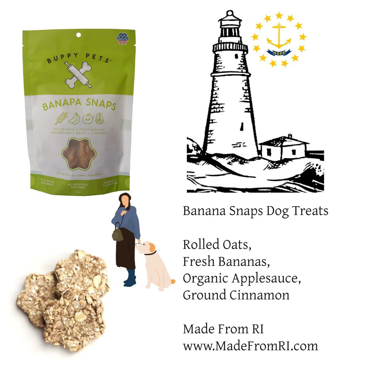 Banana Snaps Dog Treats At Made From RI Made From RI