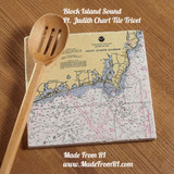 Block Island Sound & Point Judith Chart Tile Trivet - Relive A Great Day of Fishing