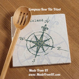 Compass Rose Tile Trivet - Plotting the Course for a Perfect Meal